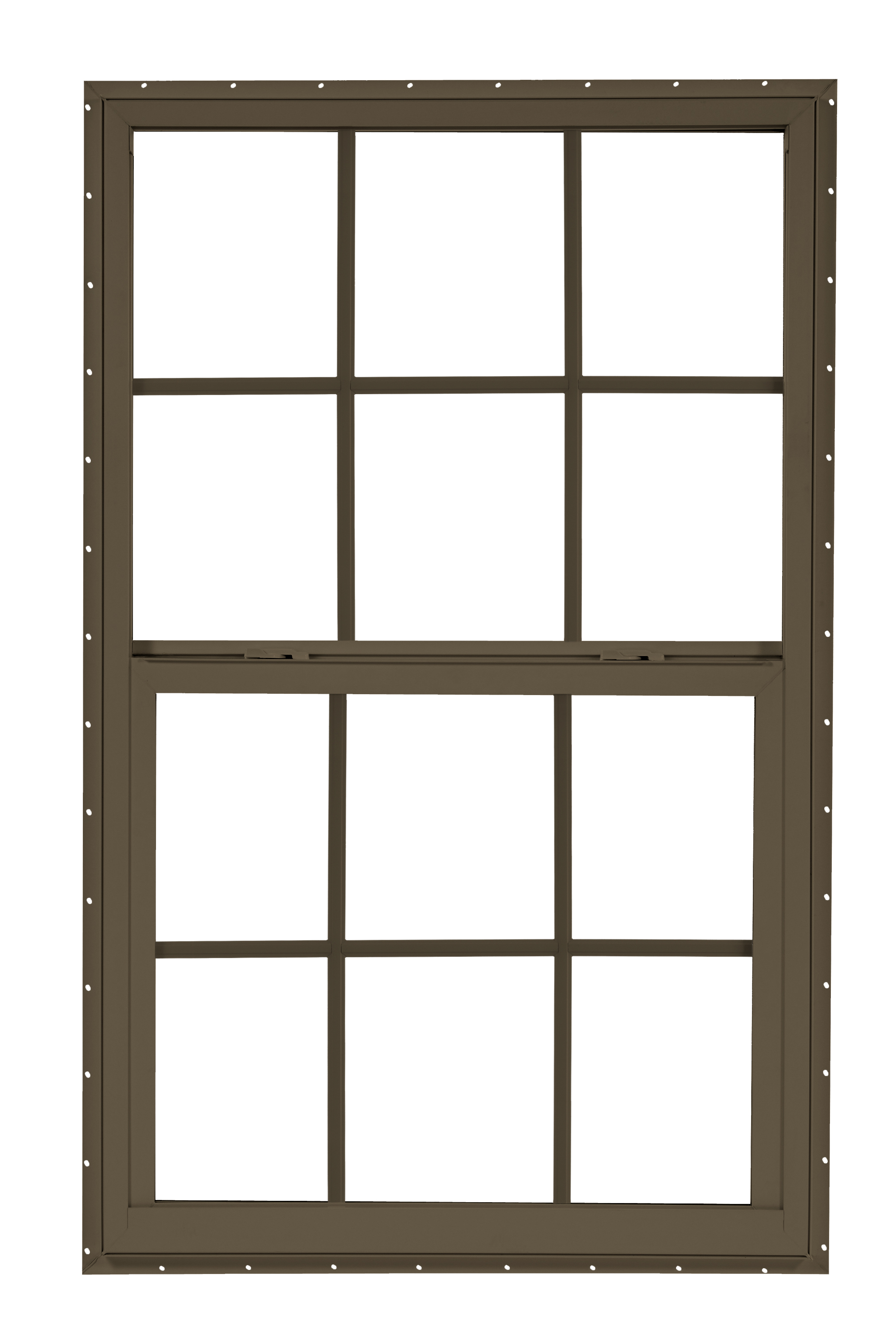 2844 5700 Series Insulated Low-E/Ultra Clear 366 Glass 6/6 Bronze/White Single-Hung Window, Vinyl