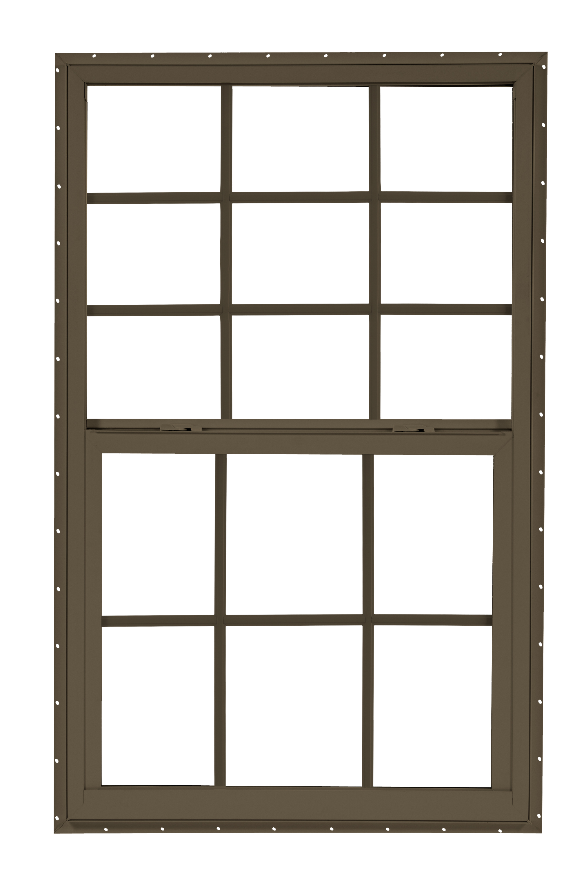 3060 5700 Series Insulated Low-E/Ultra Clear 366 Glass 9/6 Bronze/White Single-Hung Windows, Vinyl
