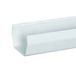 T0573 Gutter, 4 in H x 5 in W x 10 ft L, U-Style, Vinyl, White