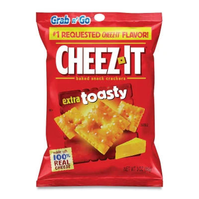 709787 Extra Toasty Snack Crackers, Cheese, 3 oz Bag