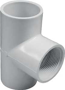 435853 Pipe Tee, 1 in, Socket x Socket x FPT, PVC, White, SCH 40 Schedule, 150 psi Pressure
