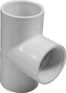 035855 Tee, 1-1/2 in, Socket x Socket x FNPT, PVC, SCH 40 Schedule, 330 psi Pressure
