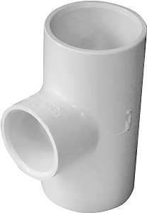 435795 Pipe Tee, 1 x 3/4 in, Socket, PVC, White, SCH 40 Schedule, 150 psi Pressure