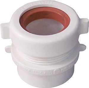 192801A Trap Pipe Adapter, 1-1/2 in, Spigot x Slip, PVC, White, SCH 40 Schedule