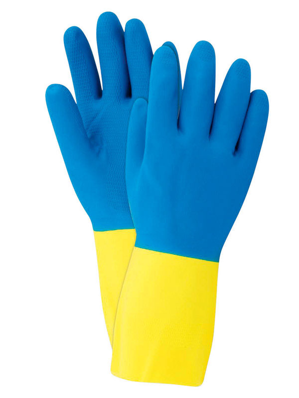 Neoprene Cleaning Gloves, L, Blue, 1 pair
