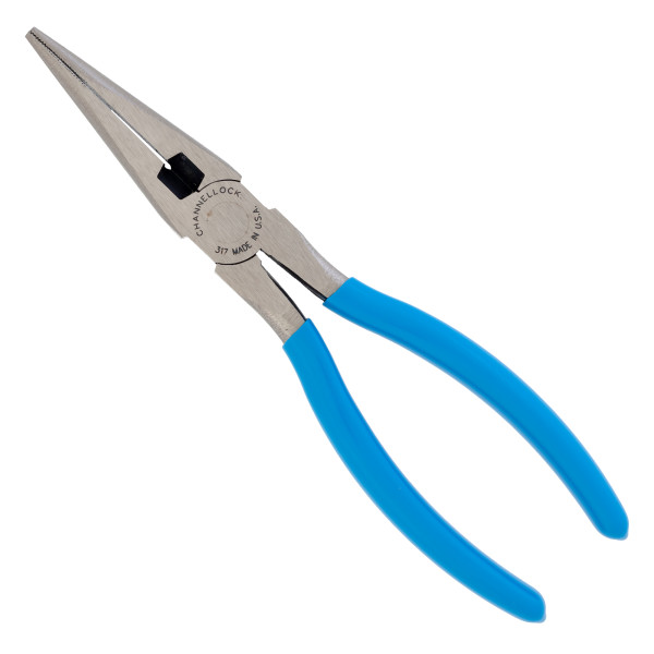 317 Nose Plier, 8 in OAL, 2-1/4 in Jaw Opening, Blue Handle, Ergonomic Handle, 7/8 in W Jaw, 2.36 in L Jaw