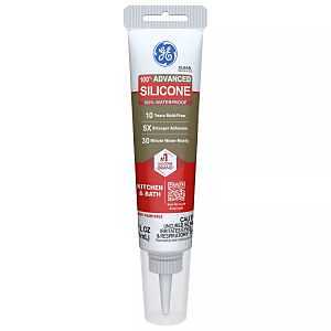 Advanced Silicone 2 2812563 Kitchen & Bath Sealant, Clear, 24 hr Curing, 2.8 fl-oz, Squeeze Tube