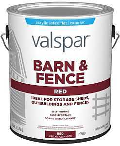 018.3121-10.007 Barn & Fence Paint, 1 gal, Red, Flat, 400 sq-ft/gal Coverage Area