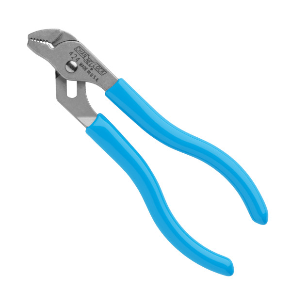 424 Tongue and Groove Plier, 4-1/2 in OAL, 1/2 in Jaw Opening, Blue Handle, Cushion-Grip Handle