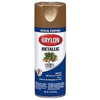K01708A77 Spray Metallic Spray Paint, Metallic, Brass, 12 oz, 25 sq-ft Coverage Area, 15 min to Touch, 1 hr to Handle, 4 or 24 hr to Recoat , Solvent Base, Interior Use