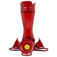 271 Bird Feeder, Rose Petal, 19 oz, Nectar, 4-Port/Perch, Plastic, Bright Red, 13 in L, 6 in W, 6 in H