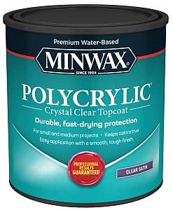 Polycrylic 63333444 Waterbased Polyurethane, Satin, Liquid, Clear, 1 qt, Can