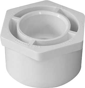 435659 Reducing Bushing, 2 x 1 in, Spigot x Socket, PVC, White, SCH 40 Schedule, 150 psi Pressure