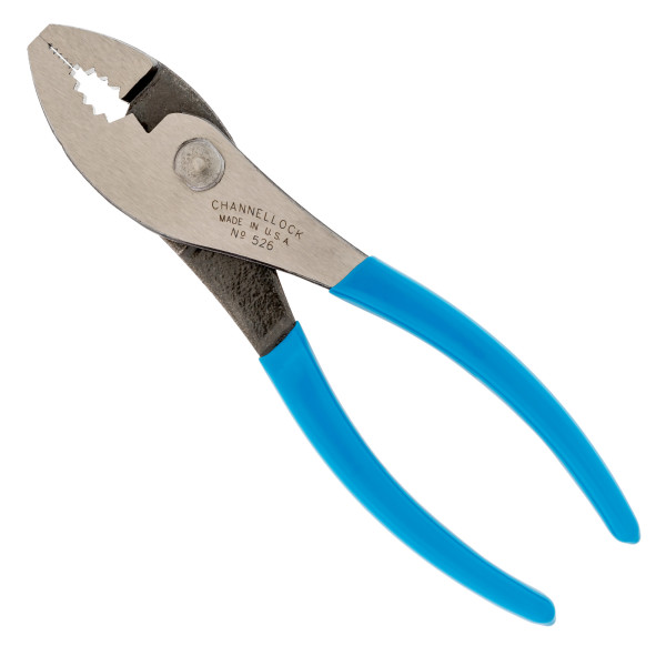 526 Slip Joint Plier, 6-1/2 in OAL, 3/4 in Jaw Opening, Blue Handle, Comfort-Grip Handle, 1-9/32 in W Jaw