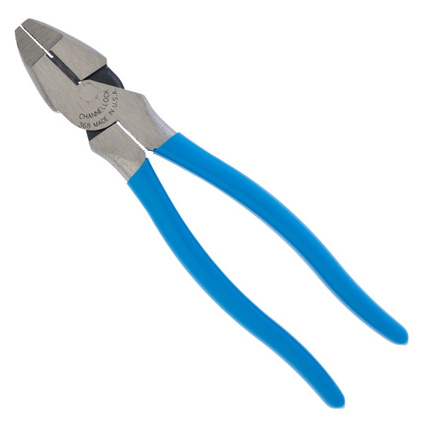 368 Lineman's Plier, 8.38 in OAL, 0.6 in Cutting Capacity, 0.33 in Jaw Opening, Blue Handle, 1.12 in W Jaw