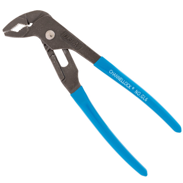 GRIPLOCK Series GL6 Tongue and Groove Plier, 6-1/2 in OAL, 1.06 in Jaw Opening, Blue Handle, 1 in L Jaw