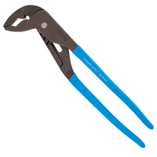GRIPLOCK Series GL12 Tongue and Groove Plier, 12-1/2 in OAL, 2-1/4 in Jaw Opening, Blue Handle