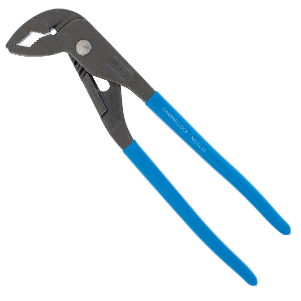 GRIPLOCK Series GL10 Tongue and Groove Plier, 9-1/2 in OAL, 1-1/4 in Jaw Opening, Blue Handle, 1.34 in L Jaw
