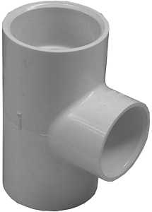 435799 Pipe Tee, 1-1/4 x 1 in, Socket, PVC, White, SCH 40 Schedule, 150 psi Pressure
