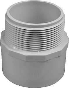 435608 Adapter, 2-1/2 in, Socket x MNPT, PVC, White, SCH 40 Schedule, 300 psi Pressure