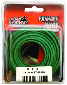56422033/16-1-15 Electrical Wire, 16 AWG Wire, 25/60 V, Copper Conductor, Green Sheath, 24 ft L