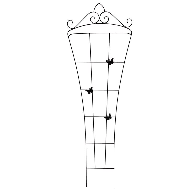 58053 Butterfly Trellis, 24 in W, 72 in H, Steel, Brown