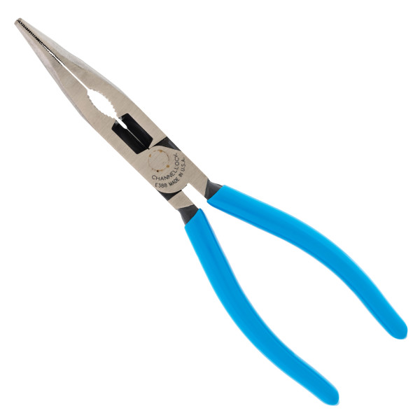 E388 Nose Plier, 7.45 in OAL, Blue/Red Handle, Comfort-Grip Handle, 0.7 in W Jaw, 2.6 in L Jaw