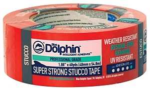 TP STUCCO 0200 Exterior Tape, 60 yd L, 1.88 in W, Polyethylene Backing, Orange