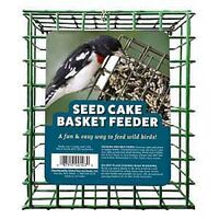 11236 Seed Cake Basket Feeder, Grid, 1 Cake, Metal, Black