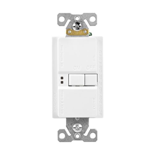 SGFD20W GFCI Receptacle, 125 VAC, 20 A, NEMA: NEMA 5-20R, Back and Side Wiring, White