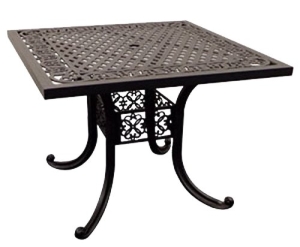 SH372 Athena Dining Table, 41 in W, 41 in D, 30-1/2 in H, Cast Aluminum Frame, Square Table