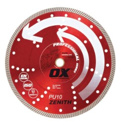 Professional PU10 Superfast Universal Hard OX-PU10-14 Blade, 14 in Dia, 1 to 20 mm Arbor, Steel Cutting Edge