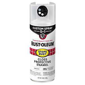 384745 5-In-1 Enamel Paint, Gloss, Pure White, 12 oz, Aerosol Can