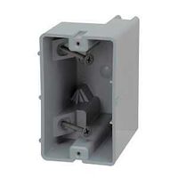MSB22+ Device Box, 1 -Gang, 4 -Knockout, 1/2 in Knockout, PVC (Plastic), Gray, Wall Mounting