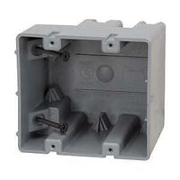 MSB2G Device Box, 2 -Gang, 4 -Knockout, 1/2 in Knockout, PVC (Plastic), Gray, Wall Mounting
