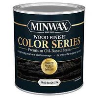 Wood Finish Color Series 800610000 Interior Wood Stain, Semi-Transparent, True Black, Liquid, 1 qt