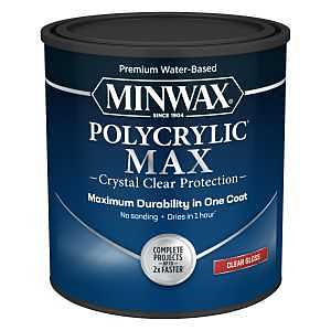 633335555 Polycrylic Protective Finish, Clear, Gloss, 1 qt Can