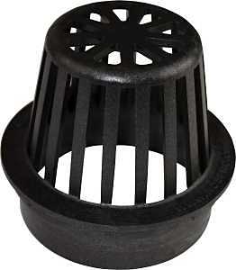 0443SDB Atrium Grate, 4 in Dia, Round, Polyethylene, Black
