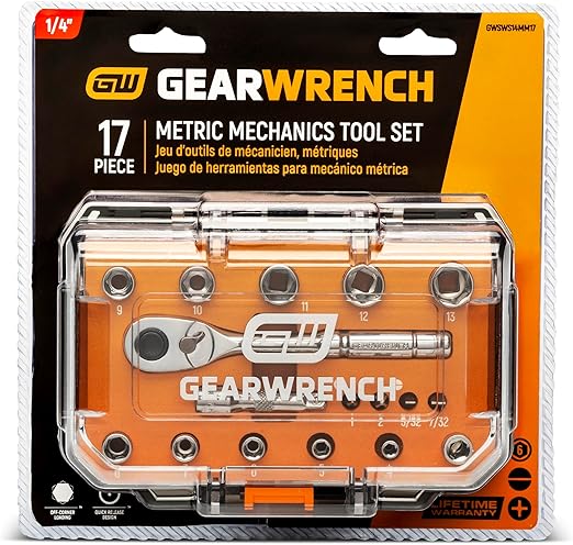 GWSWS14MM17 Mechanics Tool Set, 17-Piece, Chrome