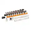 GWXSCBMTS38 Mechanics Hand Tool Set, 25-Piece, Steel, Chrome