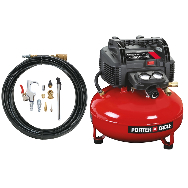 PXCM2002-WK Portable Air Compressor, 6 gal Tank, 0.8 hp, 120 V, 150 psi Pressure, 1-Stage, 2.6 scfm Air
