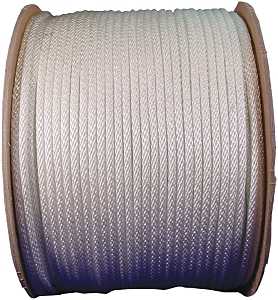 44-088/10124 Rope, 1/4 in Dia, 200 ft L, 75 lb Working Load, Nylon, White