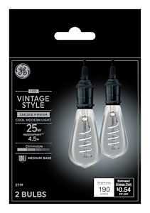 93123799 LED Bulb, ST19 Lamp, 25 W Equivalent, E26 Medium Lamp Base, Dimmable, Soft White Light, 2700 K Color Temp