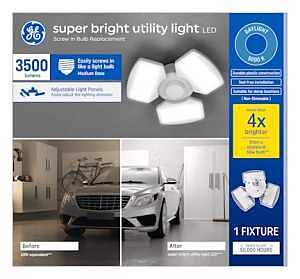 93129817 Utility Light Fixture, 35 W, LED Lamp, 3500 Lumens, 5000 K Color Temp