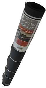3001145 Utility Mat, 72 in L, 48 in W, Rubber, Black