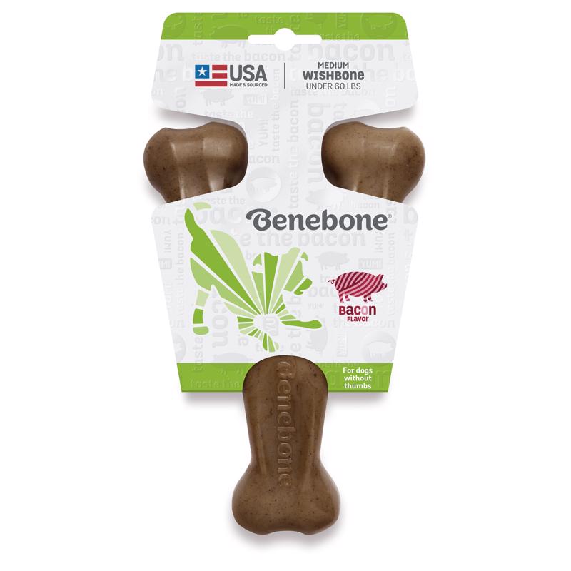 808244 Wishbone Dog Chew, Bacon, M