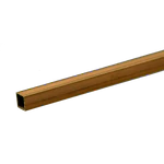 8150 Decorative Metal Tube, Square, 12 in L, 3/32 in W, 0.014 in Wall, Brass