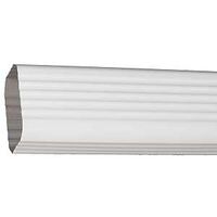2601000120 Downspout, 3 in W, 2 in H, 120 in L, Aluminum, White