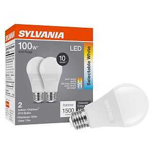 42483 LED Bulb, 5CCT Selectable, A19 Lamp, 100 W Equivalent, E26 Medium Lamp Base, Frosted