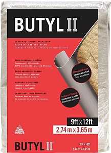 BUTYL II 85321 Drop Cloth, 12 ft L, 9 ft W, Canvas, Beige/Cream
